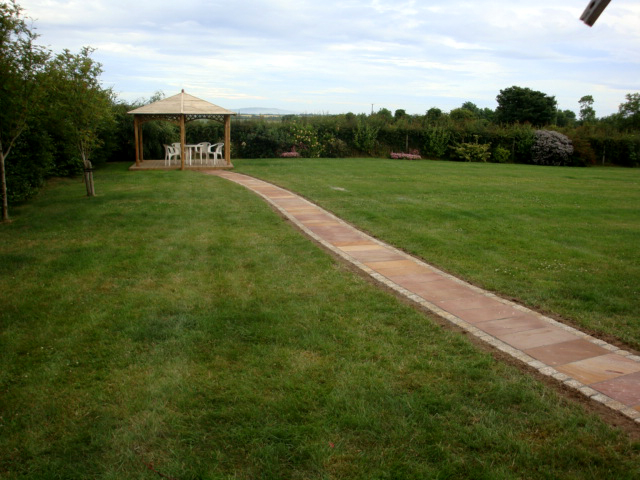3 main. Co.Dublin. Foothpath and gazebo